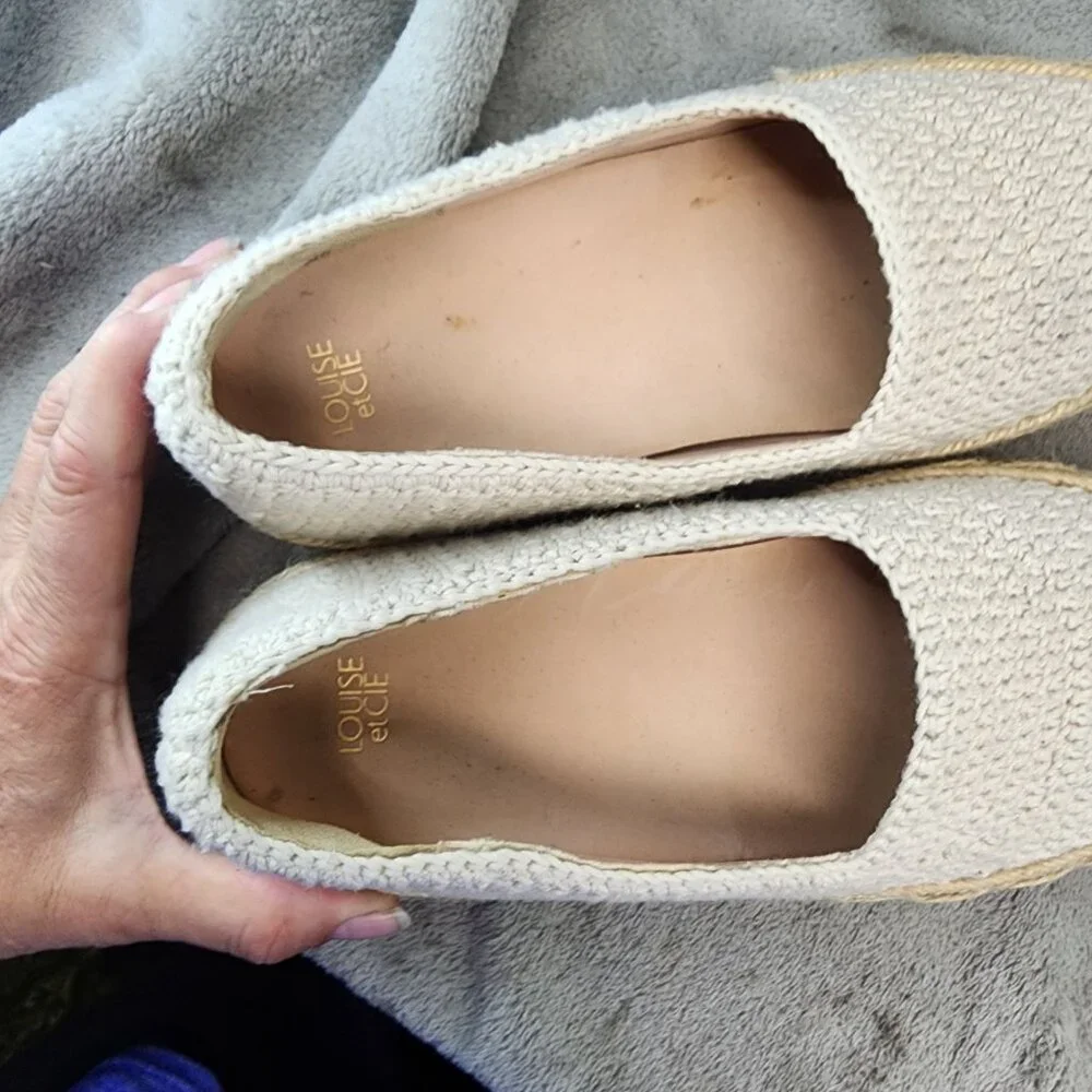 Louise et Cie Shoes Womens Size 8 Calum Cream Crochet Espadrille Flats *GUC*